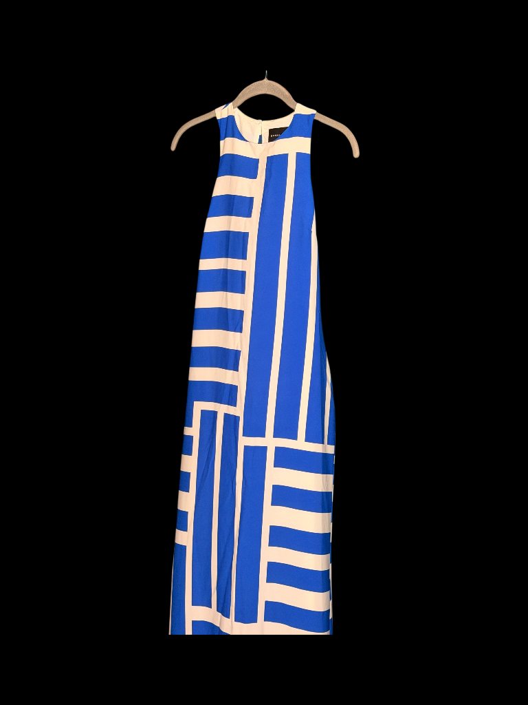 Donna Morgan Blue Striped Maxi Dress Size 2 - Free Shipping